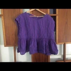 Anthropologie holding horses boxy peplum top.